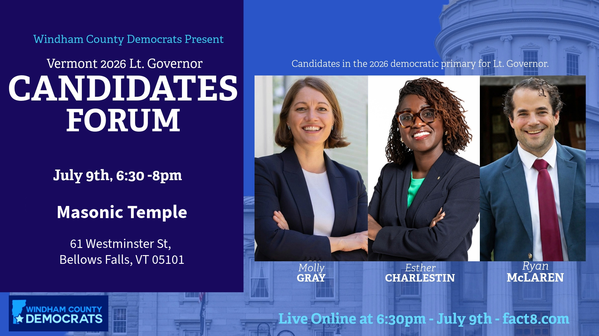 Candidates Forum: Democratic Primary Candidates for Lt. Gov.